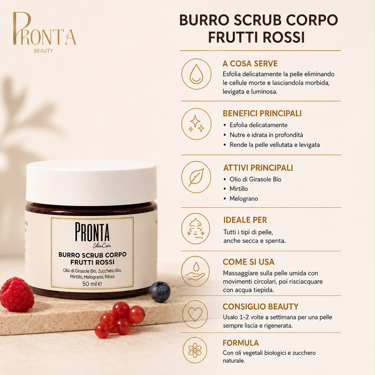 Burro Scrub Corpo Frutti Rossi 50 ml